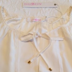 NWT Alice & Trixie 3/4 sleeve ivory silk top sz M